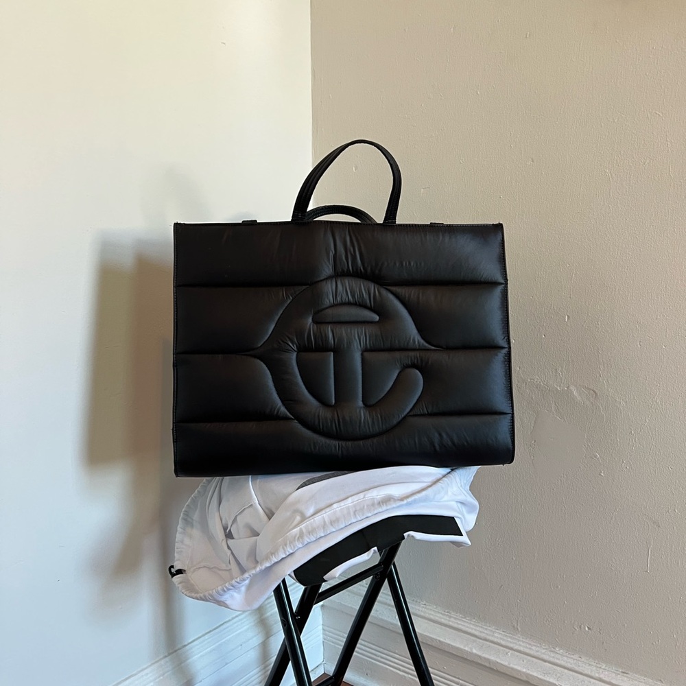 Telfar Black Quilted Tote Bag